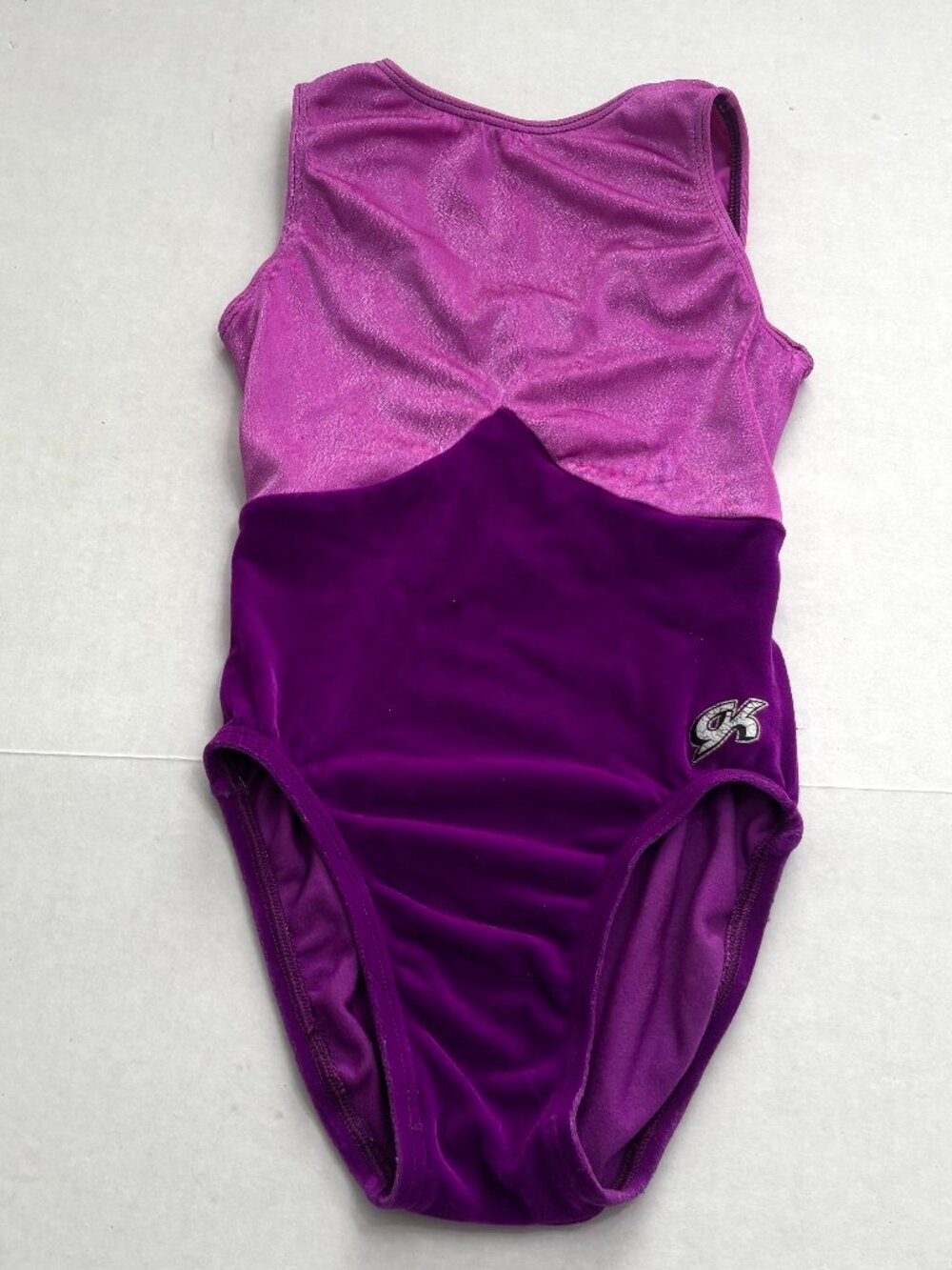 GK Girls Purple Velour/Sparkle Dance/Gymnastics Leotard